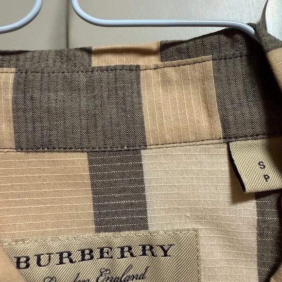 Burberry Red and Tan Casual Button Down Shirt